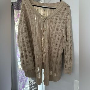 CJ Banks button front cardigan sweater. Size 1X, EUC.